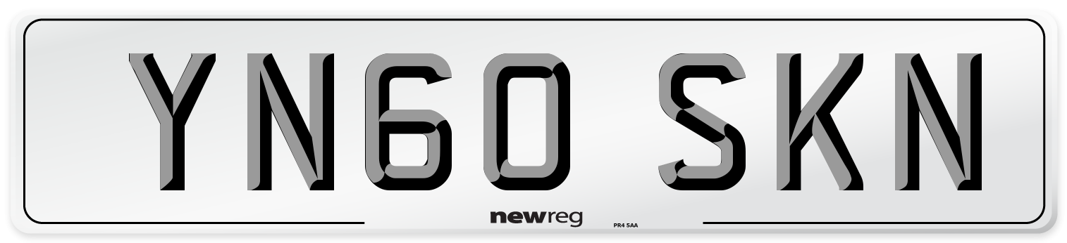 YN60 SKN Number Plate from New Reg